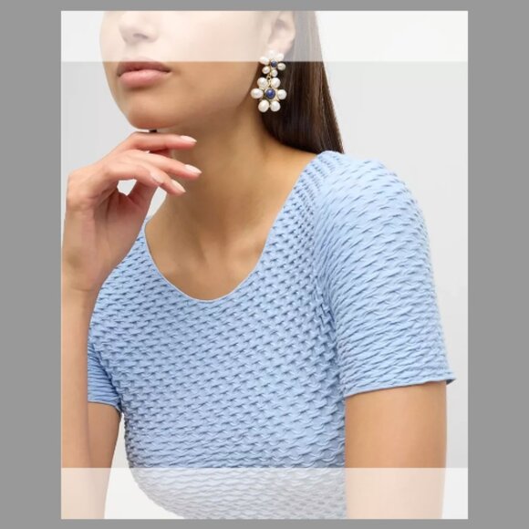 Mignonne Gavigan Safi Drop Earrings, White/Blue - Picture 5 of 6